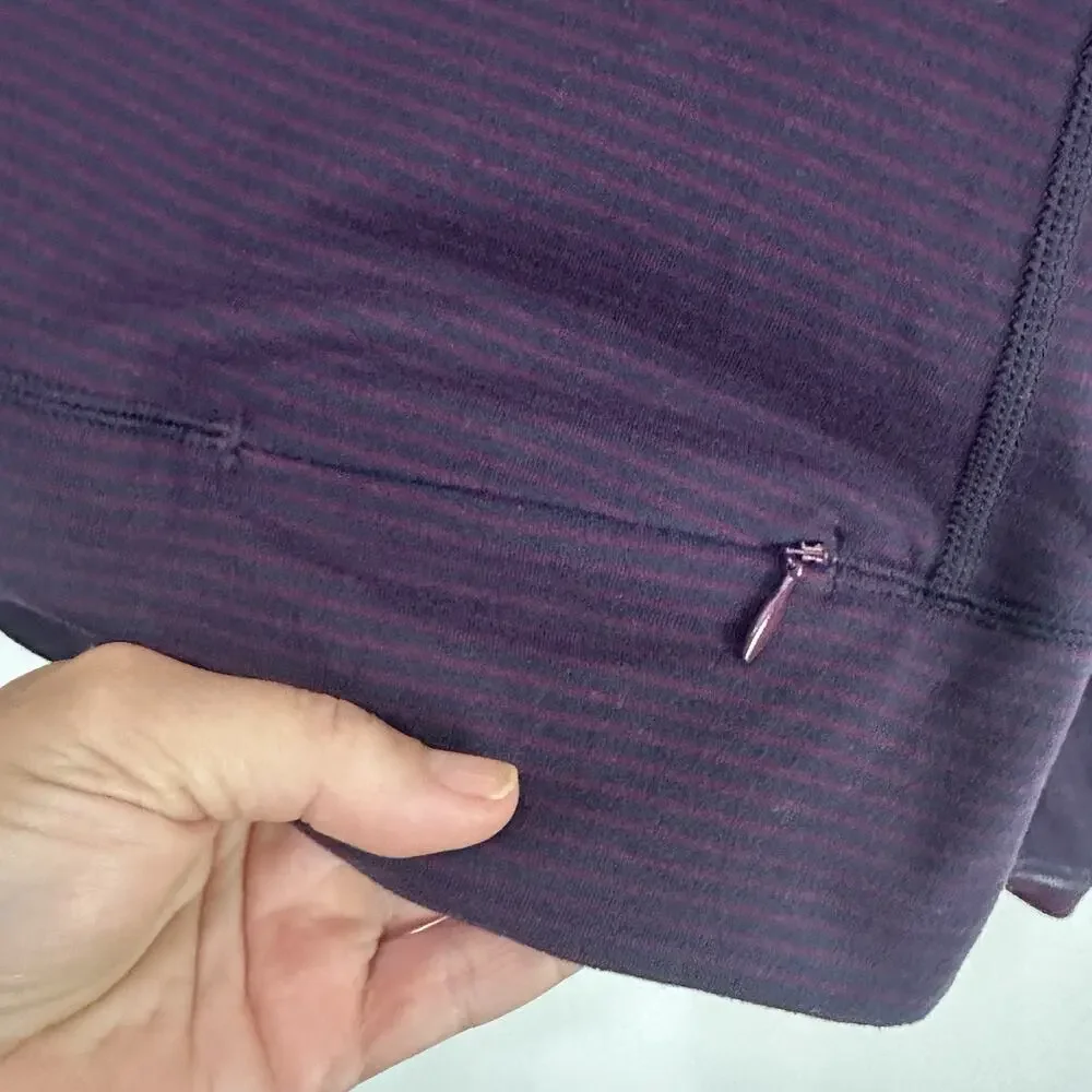 Lululemon Full Tilt Long Sleeve Top S/4? Navy Hyper Stripe Plum Lace Thumb Holes